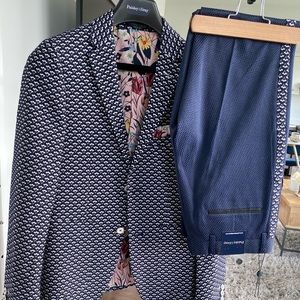 Navy and White Diamond Tuxedo